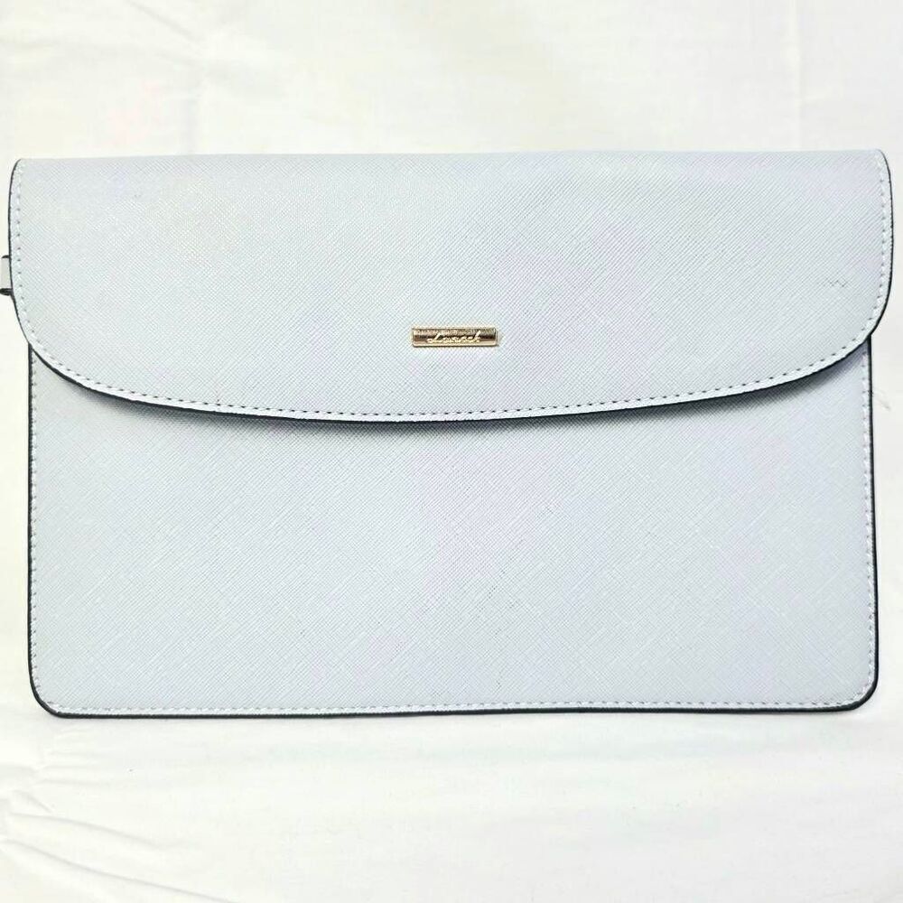 Francesca’s White Faux Leather Clutch Purse 10x7
